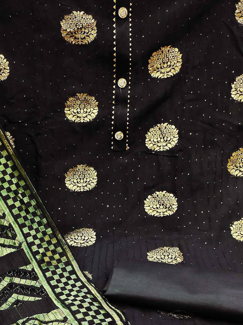 woven design unstitched dress material