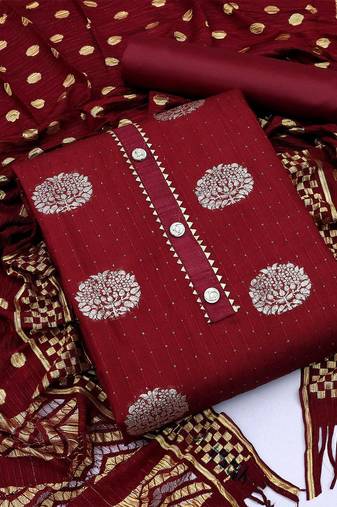 woven design unstitched dress material