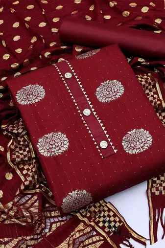 woven design unstitched dress material