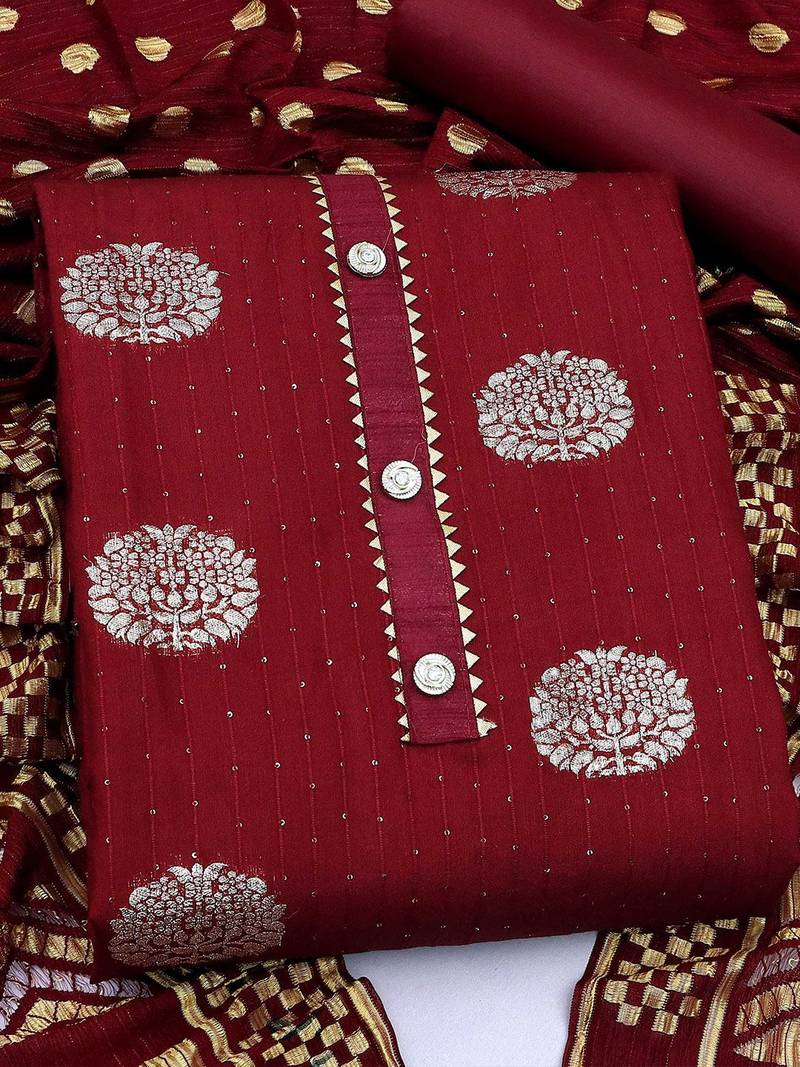 woven design unstitched dress material