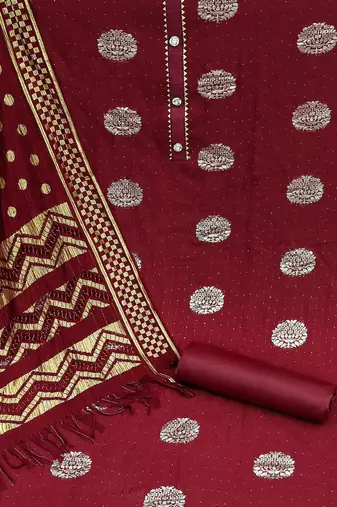 woven design unstitched dress material
