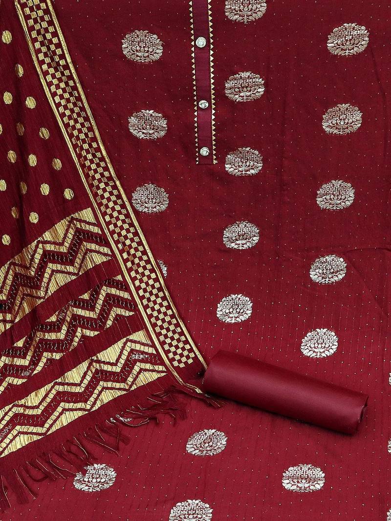 woven design unstitched dress material