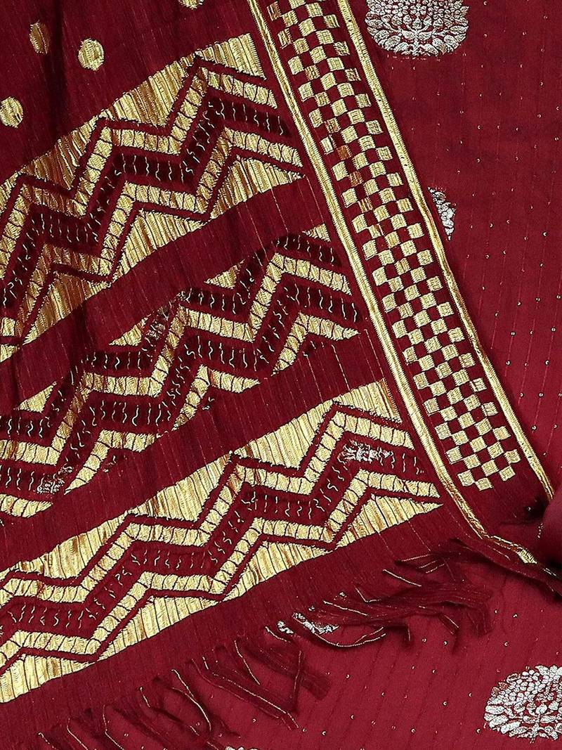 woven design unstitched dress material