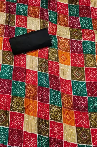 ethnic motifs mirror work embroidered unstitched dress material