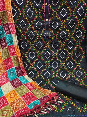 embroidered cotton unstitched dress material 2