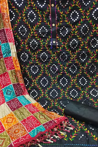 embroidered cotton unstitched dress material