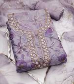 printed organza unstitched dress material
