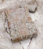printed organza unstitched dress material