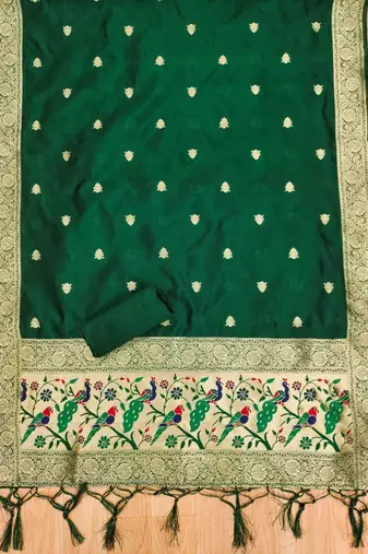 ethnic motifs woven design zari unstitched dress material