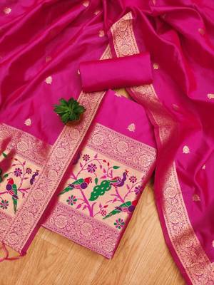 ethnic motifs woven design unstitched dress material 1