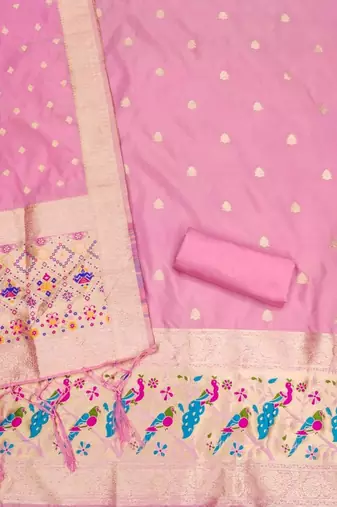 ethnic motifs woven design unstitched dress material