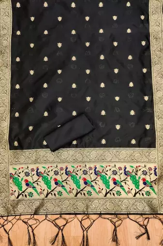 ethnic motifs woven design zari unstitched dress material
