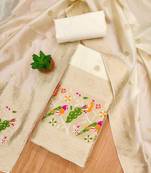 ethnic motifs woven design unstitched dress material