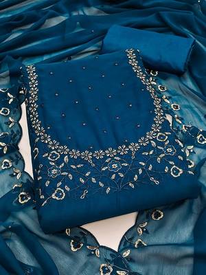 embroidered unstitched dress material 1
