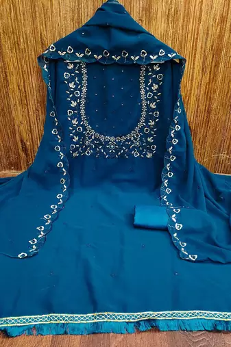 embroidered unstitched dress material