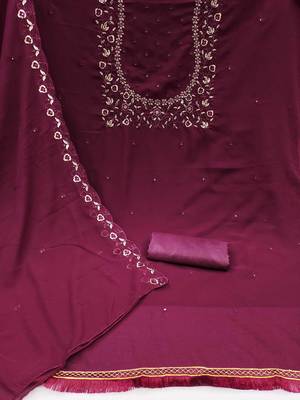 embroidered unstitched dress material 3