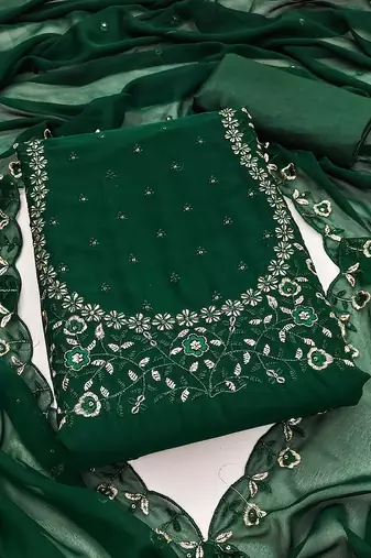 embroidered unstitched dress material