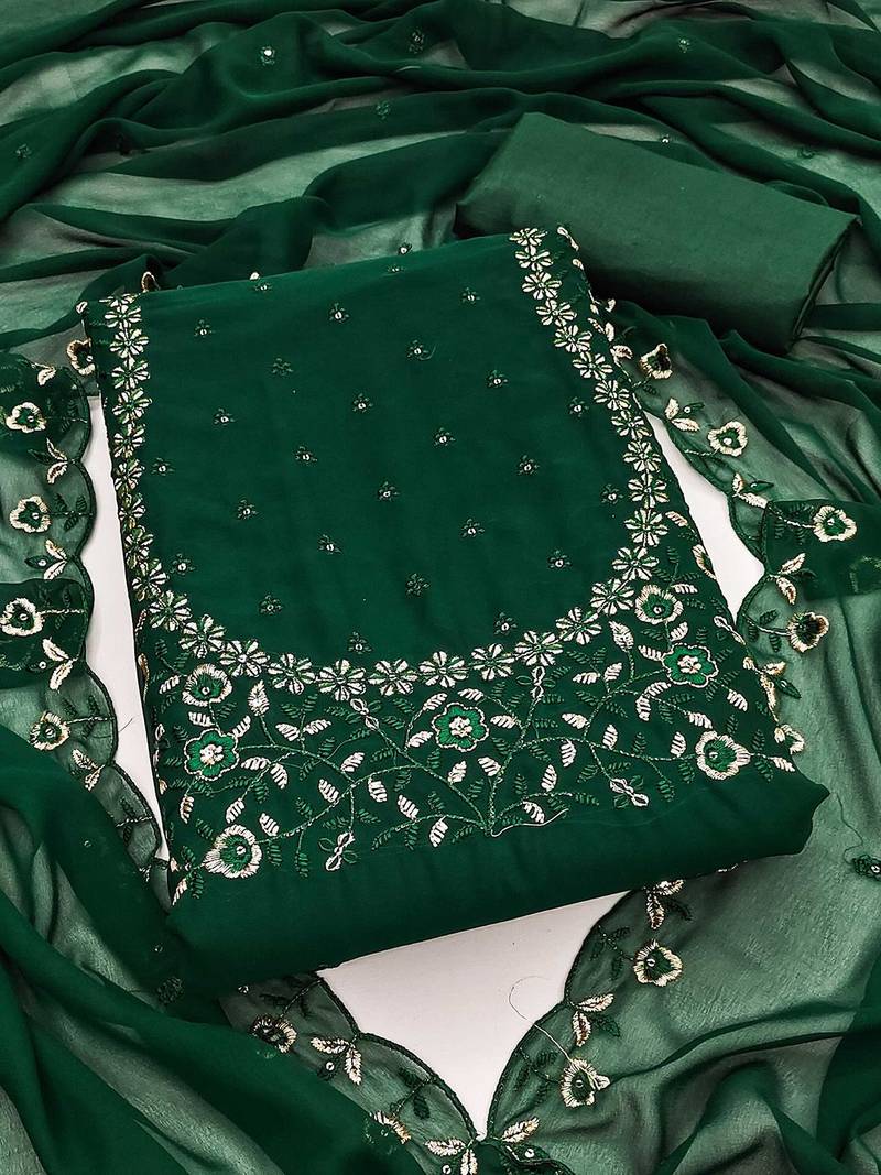 embroidered unstitched dress material