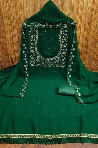 embroidered unstitched dress material