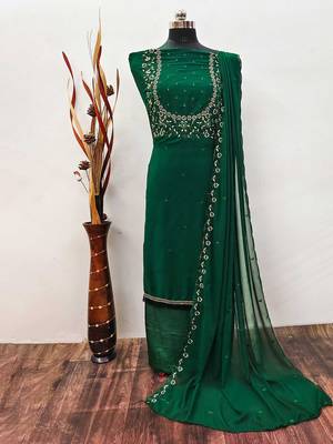 embroidered unstitched dress material 4
