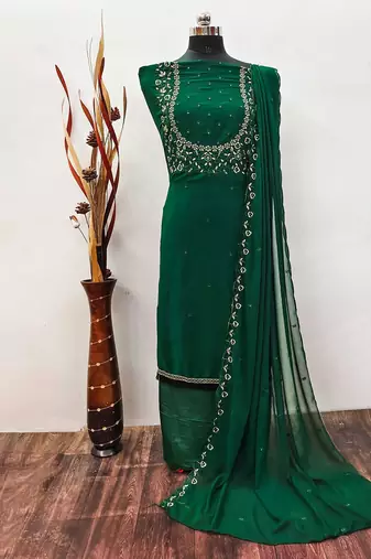 embroidered unstitched dress material