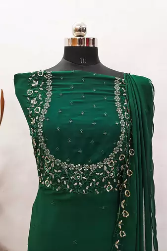 embroidered unstitched dress material