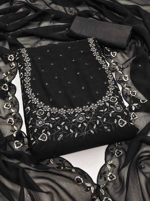 embroidered unstitched dress material 1