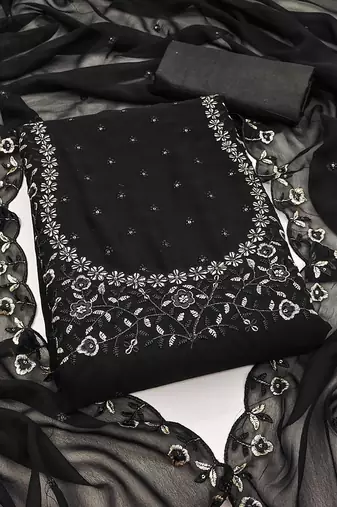 embroidered unstitched dress material