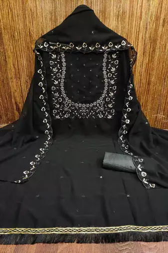 embroidered unstitched dress material