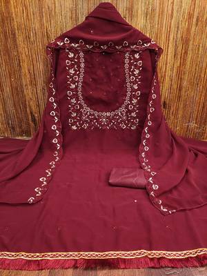 embroidered unstitched dress material 2