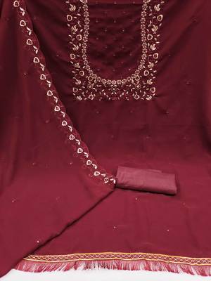 embroidered unstitched dress material 3