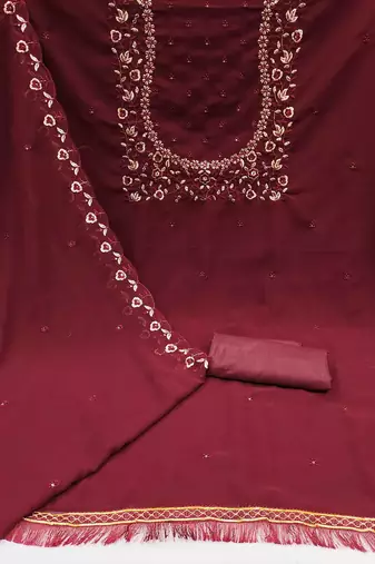 embroidered unstitched dress material