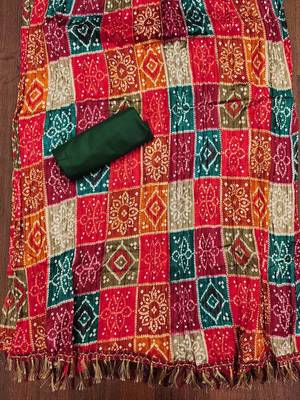 ethnic motif embroidered mirror work cotton unstitched dress material 4