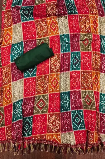 ethnic motif embroidered mirror work cotton unstitched dress material