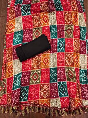 ethnic motif embroidered mirror work cotton unstitched dress material 4