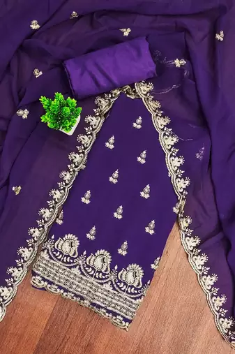embroidered unstitched dress material
