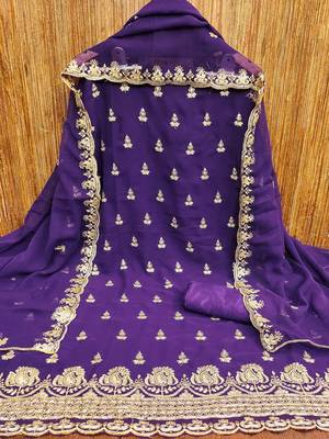 embroidered unstitched dress material 2