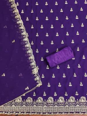embroidered unstitched dress material 3