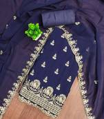 floral embroidered unstitched dress material