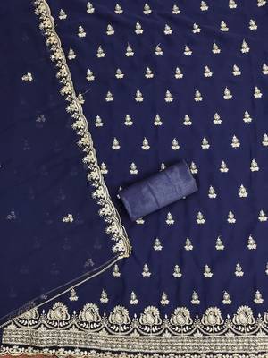 floral embroidered unstitched dress material 3