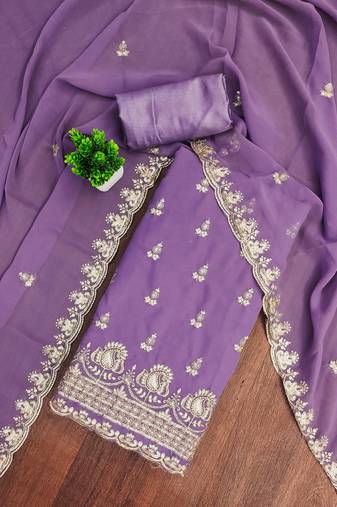 embroidered unstitched dress material