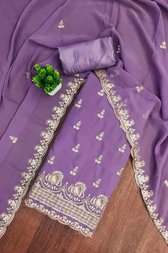 embroidered unstitched dress material