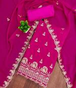 floral embroidered unstitched dress material