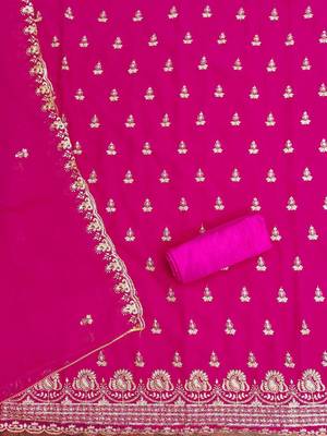 floral embroidered unstitched dress material 3