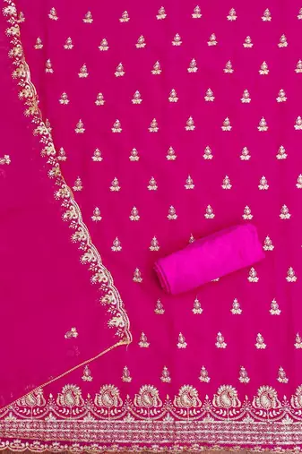 floral embroidered unstitched dress material