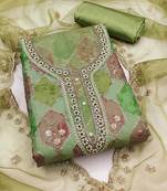embroidered organza unstitched dress material