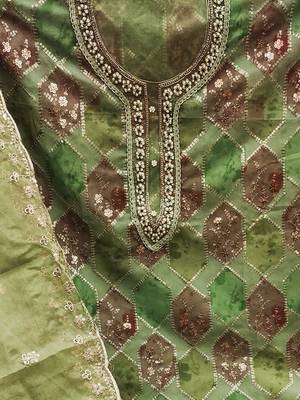 embroidered organza unstitched dress material 4