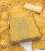ethnic motifs woven design chanderi silk unstitched dress material