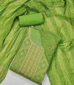 ethnic motifs woven design chanderi silk unstitched dress material