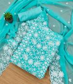 floral embroidered unstitched dress material